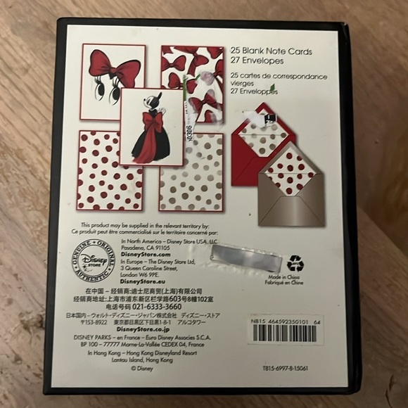 Disney Minnie Mouse Note Cards NWT 25 Blank Cards Box Decorative Envelopes - Picture 4 of 7
